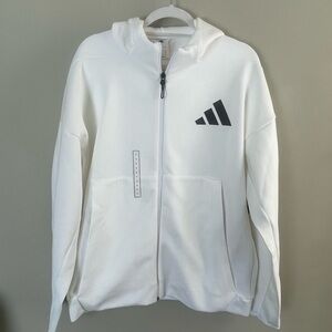 NEW Adidas White Track Top with Black Accents
